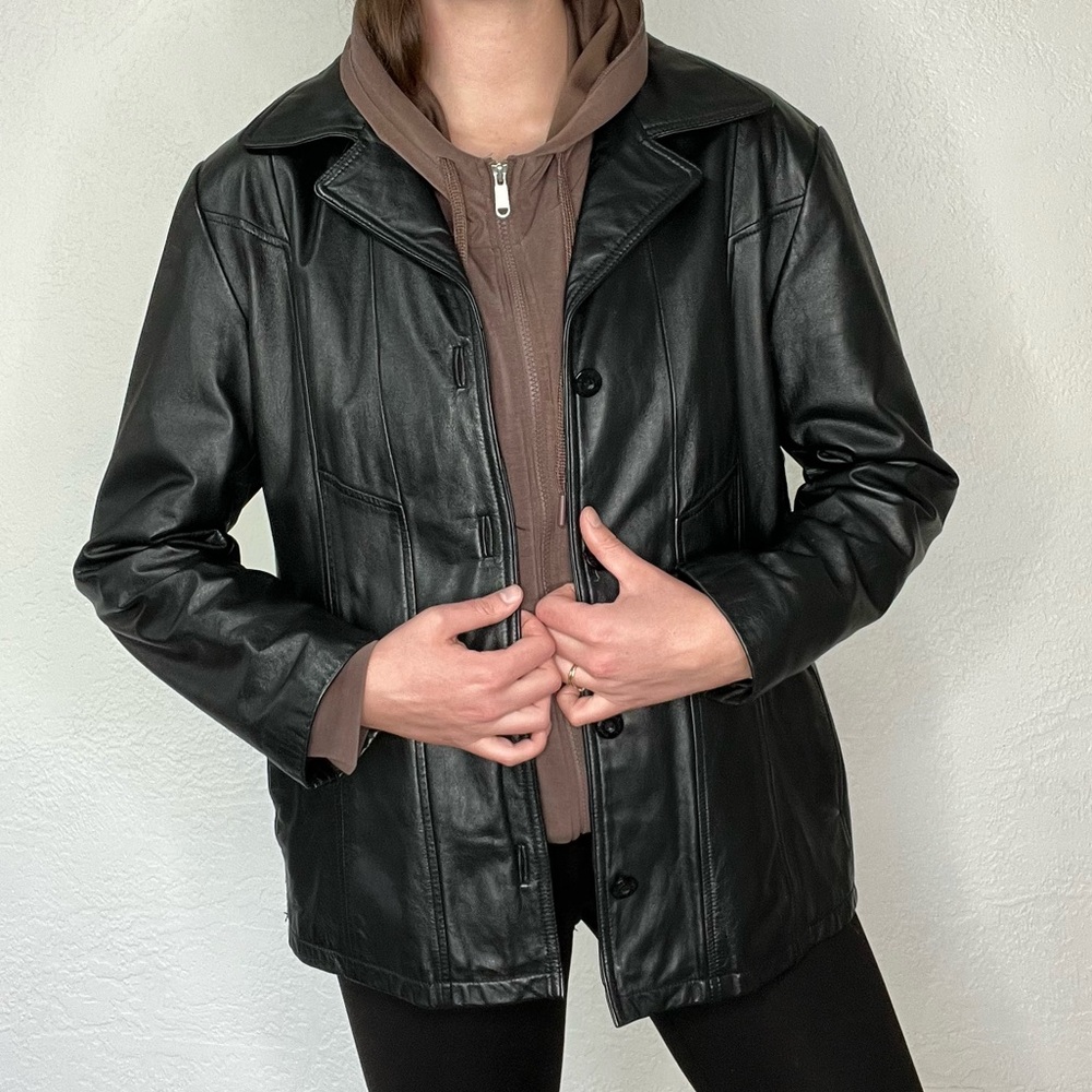 VINTAGE Wilsons Maxima Women’s Black Leather Jacket XL 90’s Y2K